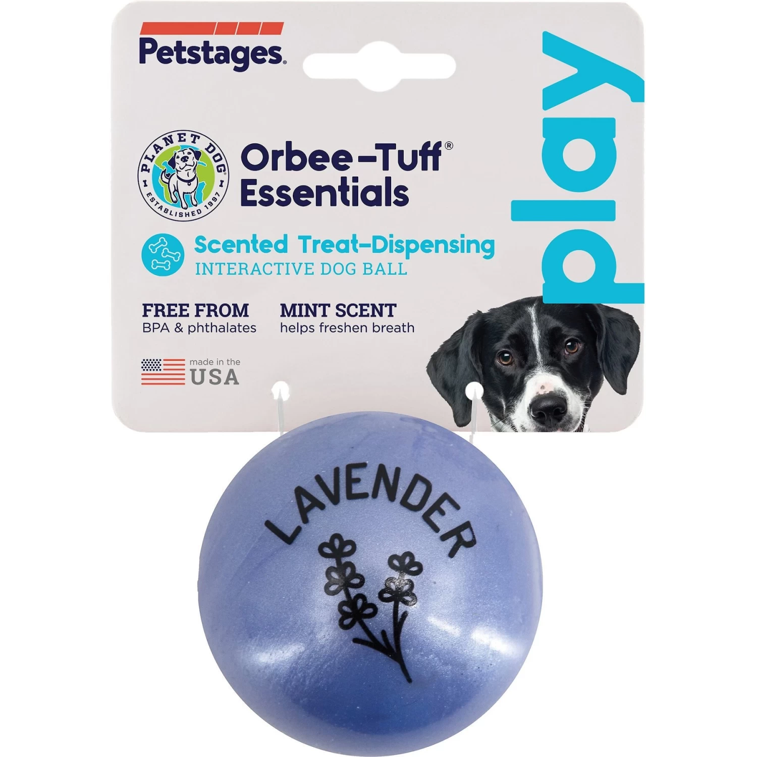 Planet Dog Orbee-Tuff Essentials Lavender Scented Interactive Dog Ball Treat Dispenser Toy, Purple - Image 7