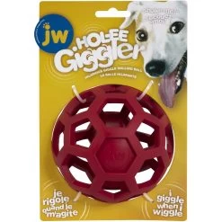 JW Pet Hol-ee Giggler Dog Toy, Red