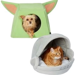 STAR WARS THE MANDALORIAN GROGU Covered Cat & Dog Bed & STAR WARS THE MANDALORIAN GROGU Pram Covered Cat & Dog Bed