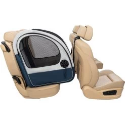 PetSafe Happy Ride Collapsible Cat & Dog Travel Crate, Gray & Blue