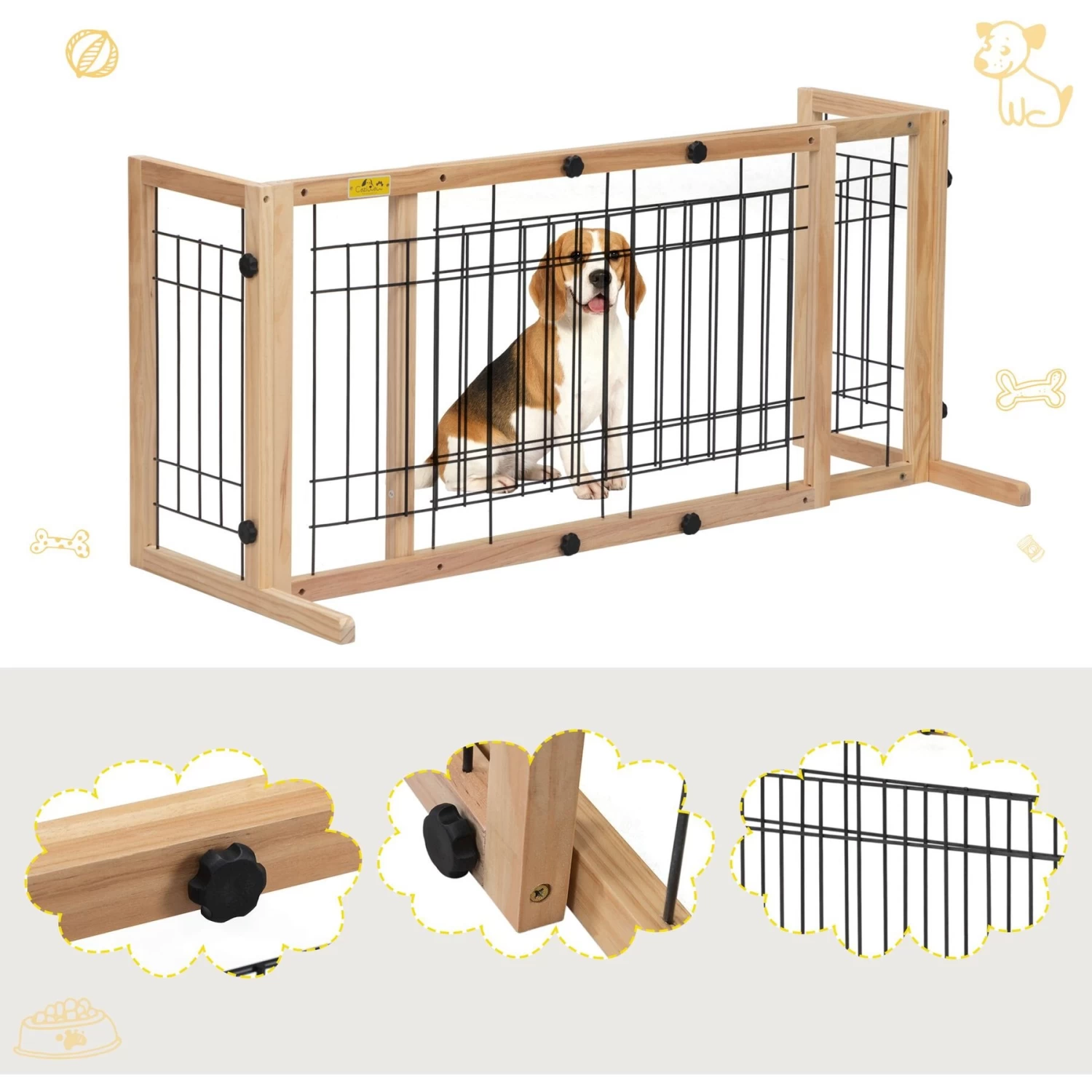 Coziwow Adjustable Freestanding Dog Gate - Image 5