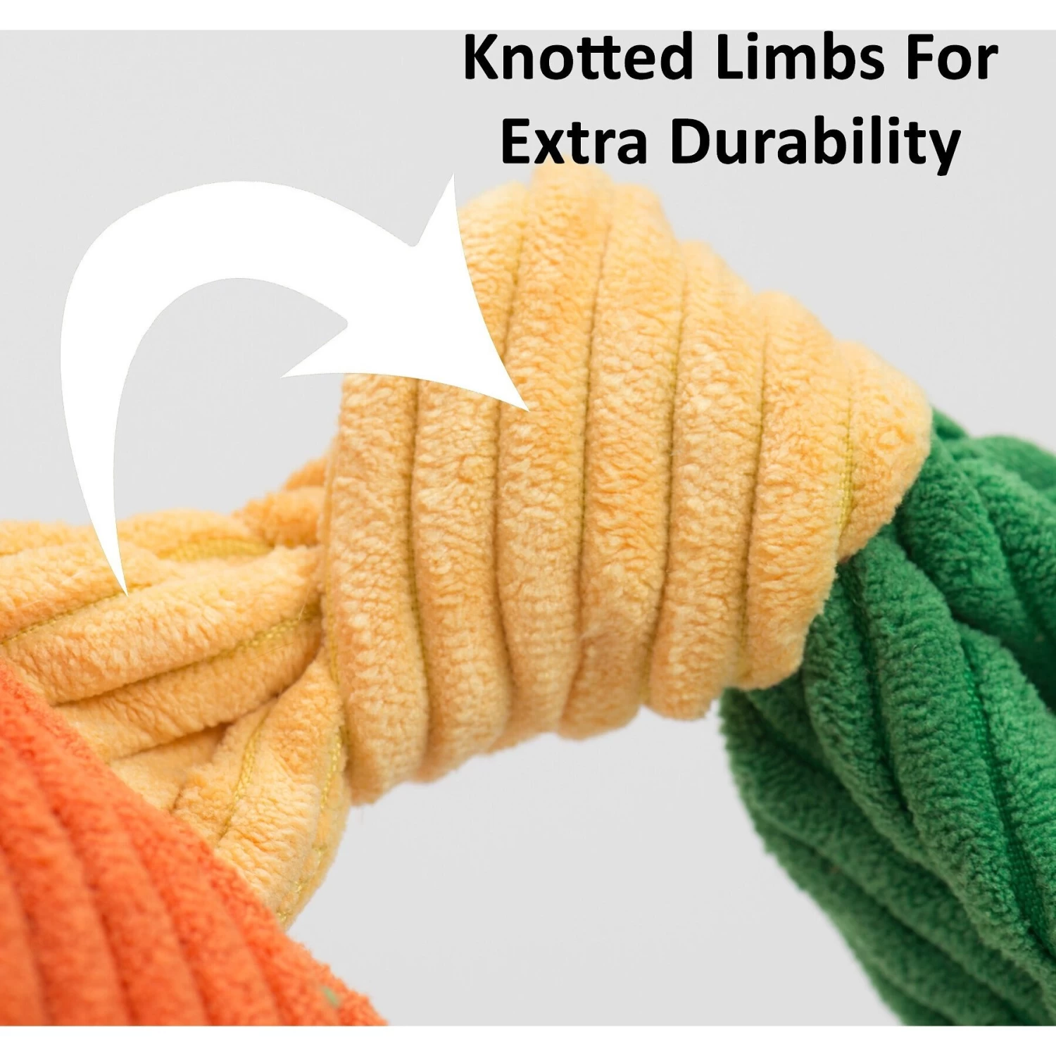 HuggleHounds Sea Creature Durable Plush Corduroy Knottie Squeaky Dog Toy - Image 7