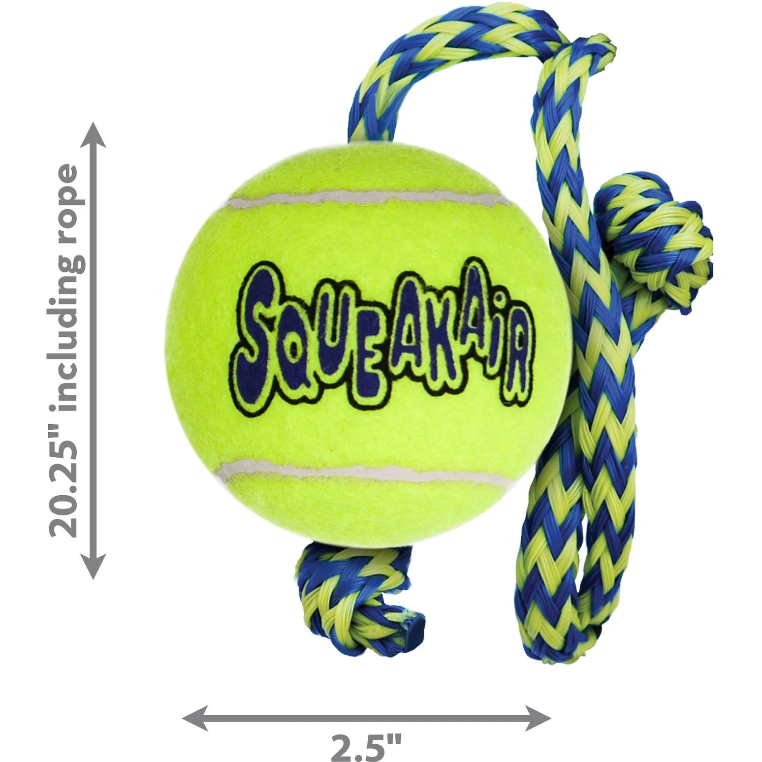 KONG AirDog Squeakair Ball With Rope Dog Toy - Image 2