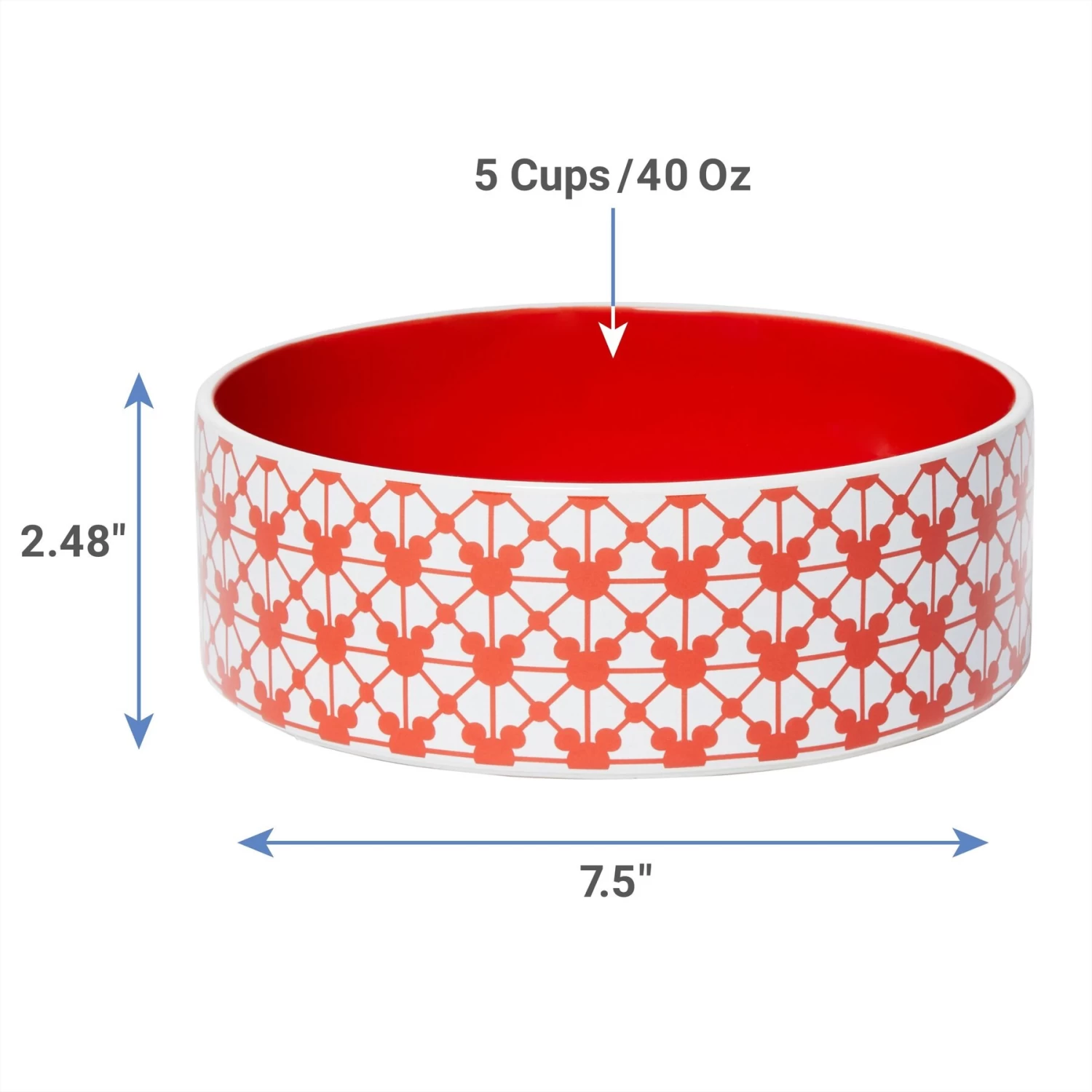 Disney Mickey Silicone Dog & Cat Food Mat & Disney Mickey Mouse Red Deco No-Skid Ceramic Dog & Cat Bowl - Image 7