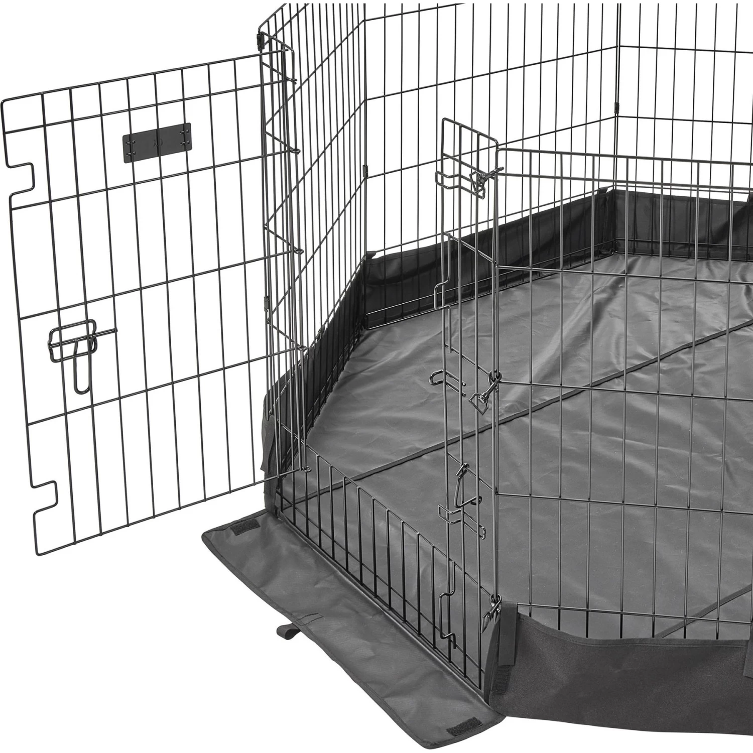 MidWest Canvas Dog Exercise Pen Base Cover Accessory, Octagonal Configuration, Black - Image 5