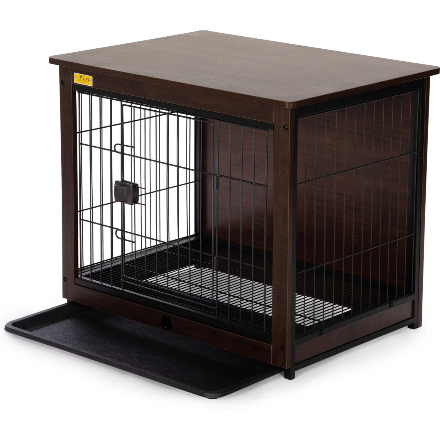 Coziwow Furniture Style Dog Crate With Removable Tray, Walnut - Image 5