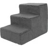 Precious Tails High Density Foam Sherpa Top 3 Steps Dog & Cat Stair