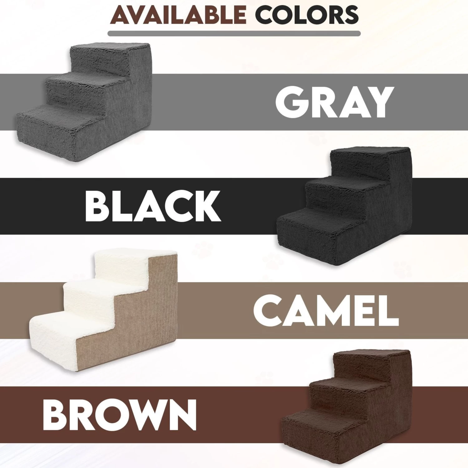 Precious Tails High Density Foam Sherpa Top 3 Steps Dog & Cat Stair - Image 7