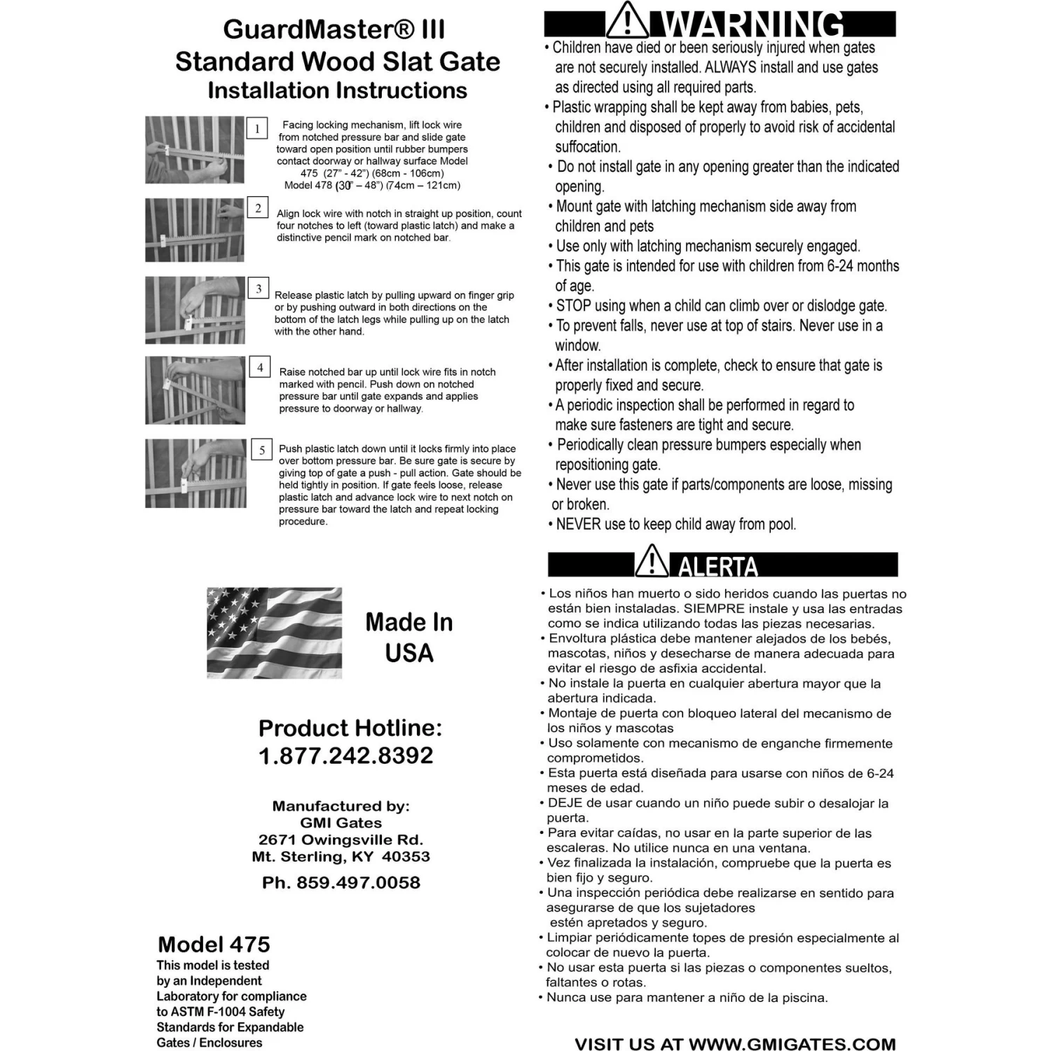 GuardMasterIII Wood Slat Standard Pressure Mounted Dog Gate, Natural - Image 3