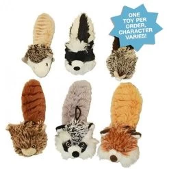 Multipet Bouncy Burrow Buddies Babies Squeaky Stuffing-Free Plush Puppy Toy, Character Varies