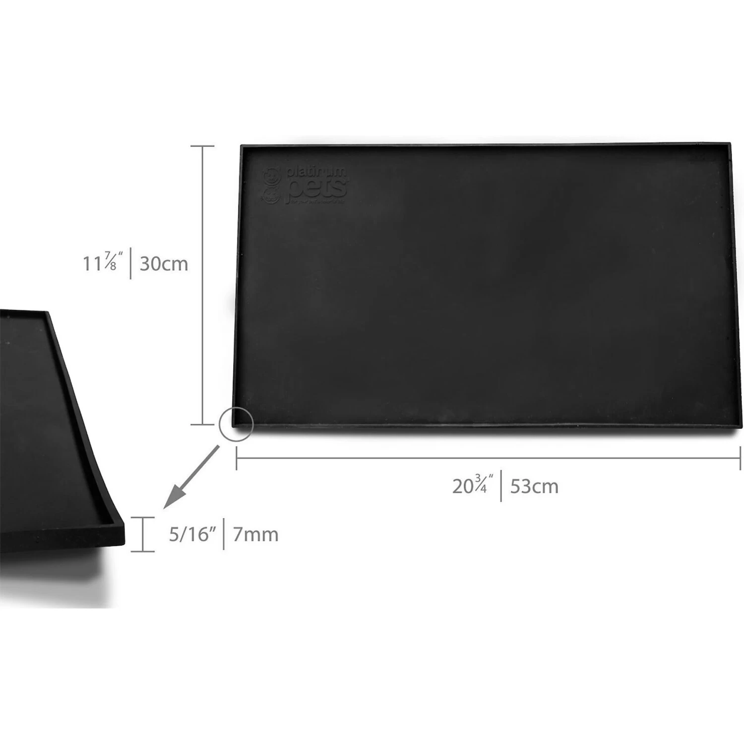 Platinum Pets Food & Water Heavy-Duty Feeding Mat, Black - Image 2