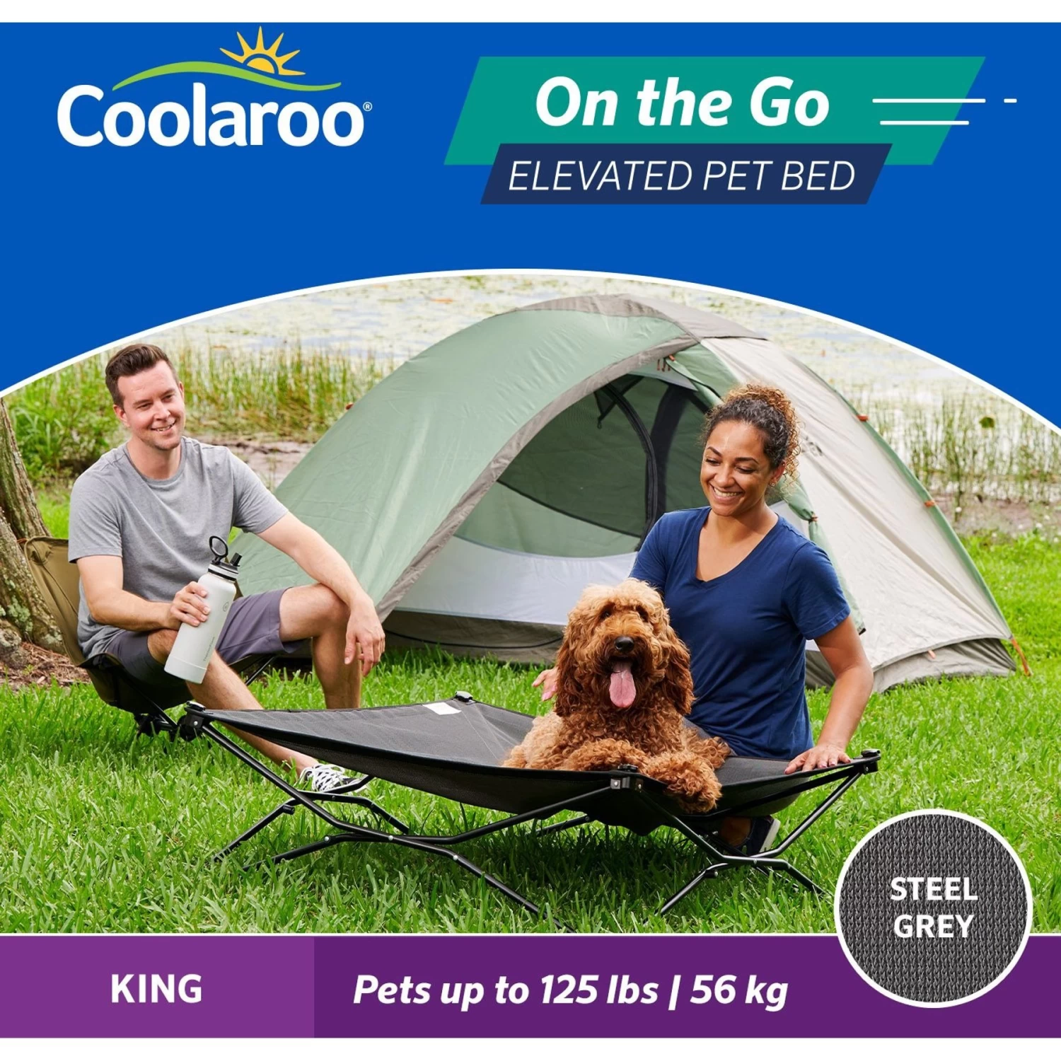 Coolaroo On The Go Elevated Cat & Dog Bed With Removable Cover - Image 4