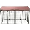 TRIXIE Deluxe Outdoor Dog Kennel With Cover, XX-Large, Black/Burgundy