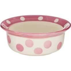 PetRageous Designs Polka Paws Deep Ceramic Dog & Cat Bowl