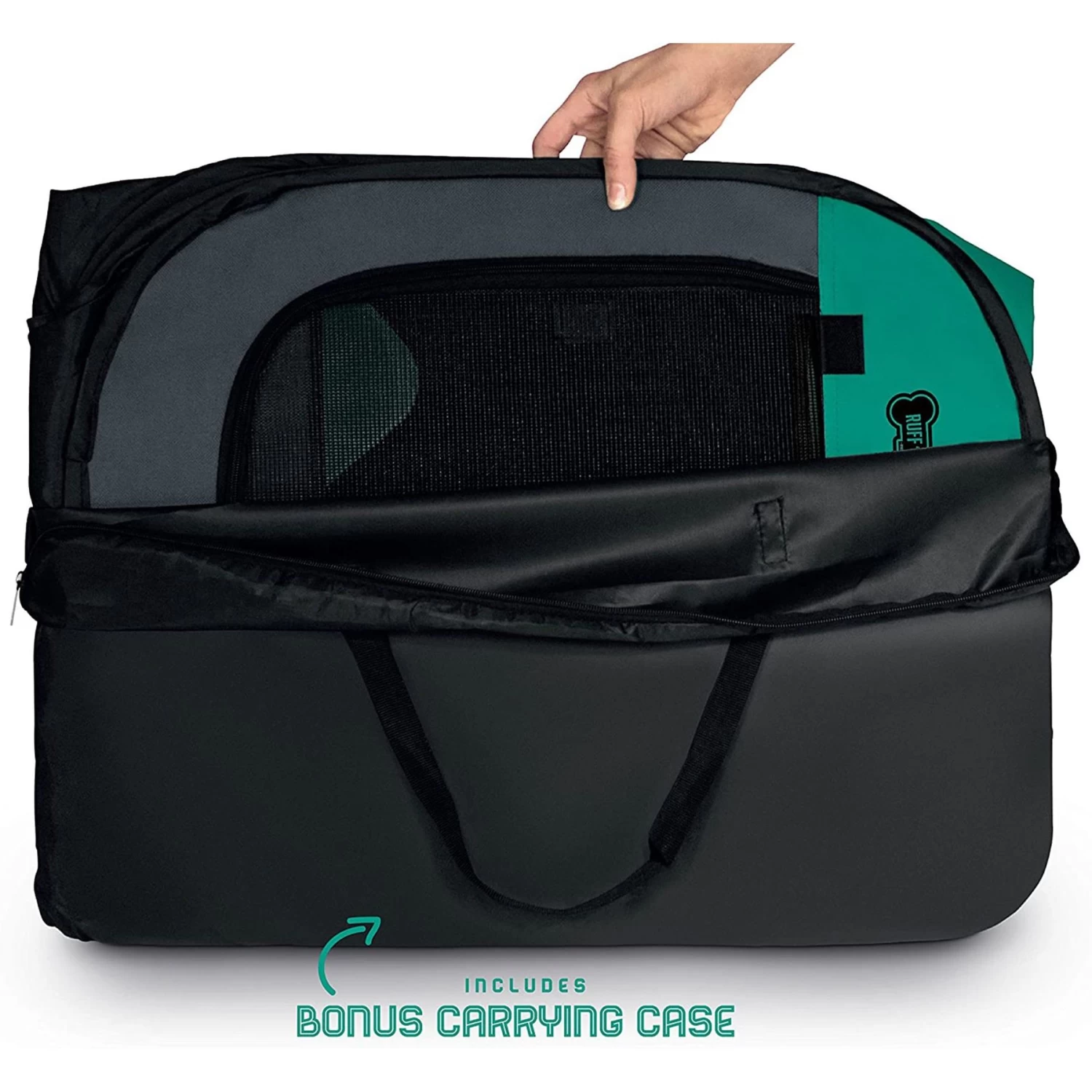 Ruff 'N Ruffus Portable Foldable Cat & Dog Playpen, Carrying Case, & Travel Bowl - Image 3