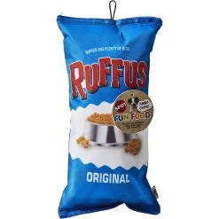 Ethical Pet Fun Food Ruffus Chips Plush Squeaky Dog Toy, Assorted