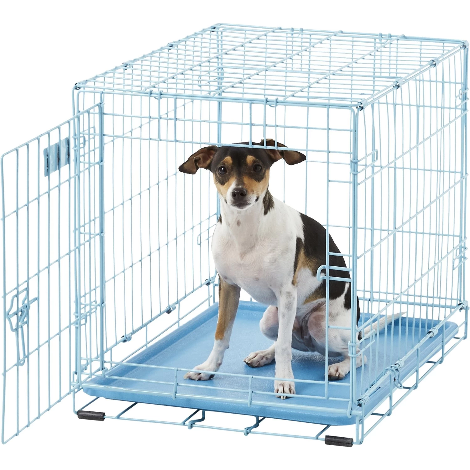 MidWest ICrate Single Door Collapsible Wire Dog Crate, Blue - Image 4