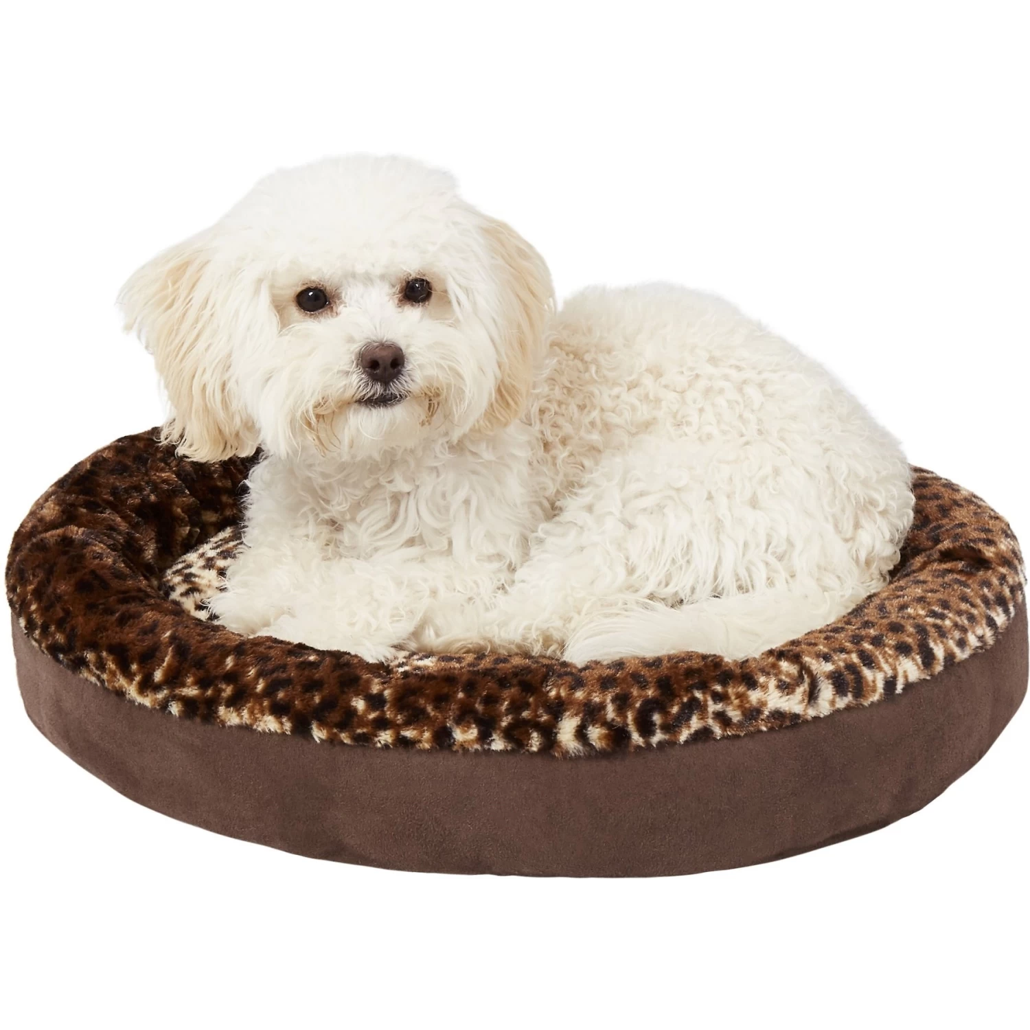 Aspen Pet Round Animal Print Bolster Cat & Dog Bed, Color Varies - Image 5