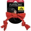 Playology Puppy Sensory Rope Beef Dog Toy, Red, Small