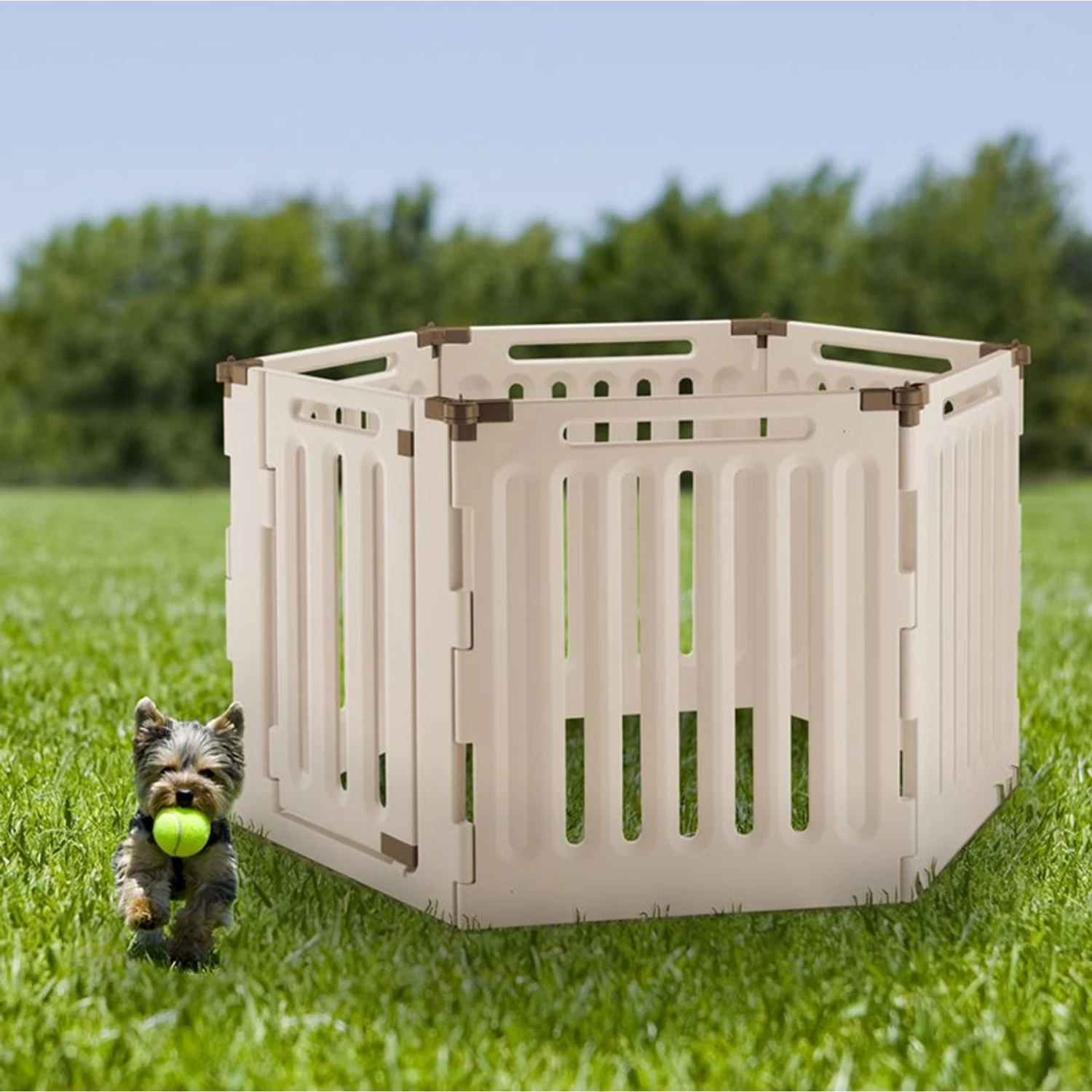 Richell 6-Panel Convertible Indoor/Outdoor Playpen For Dogs & Cats - Image 8