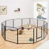 Yaheetech 12-Panel 32-in H Dog Playpen With Door Black, Medium