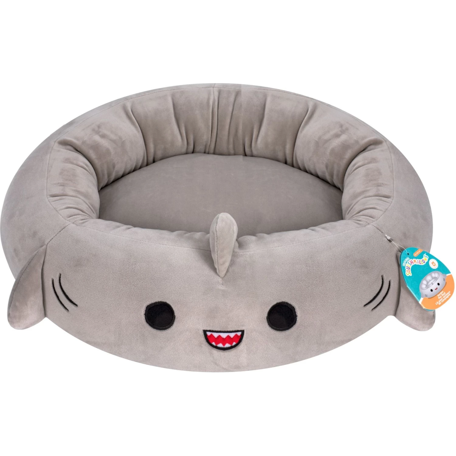 Squishmallows JPT Gordon The Shark Cat & Dog Bed, Grey - Image 2