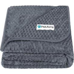 PetAmi Sherpa Fleece Waterproof Waffle Cat & Dog Blanket