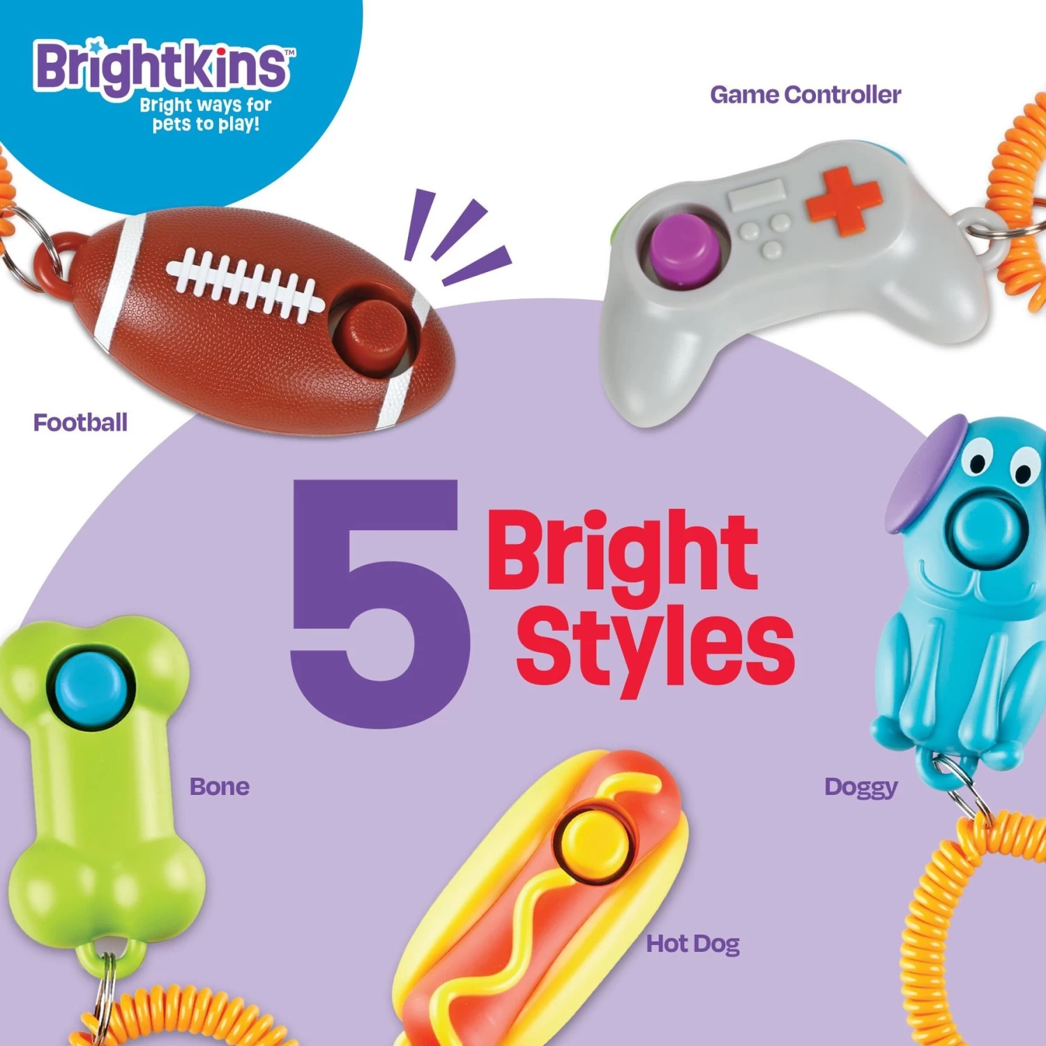 Brightkins Smarty Pooch! Training Clicker Football Dog Toy - Image 7