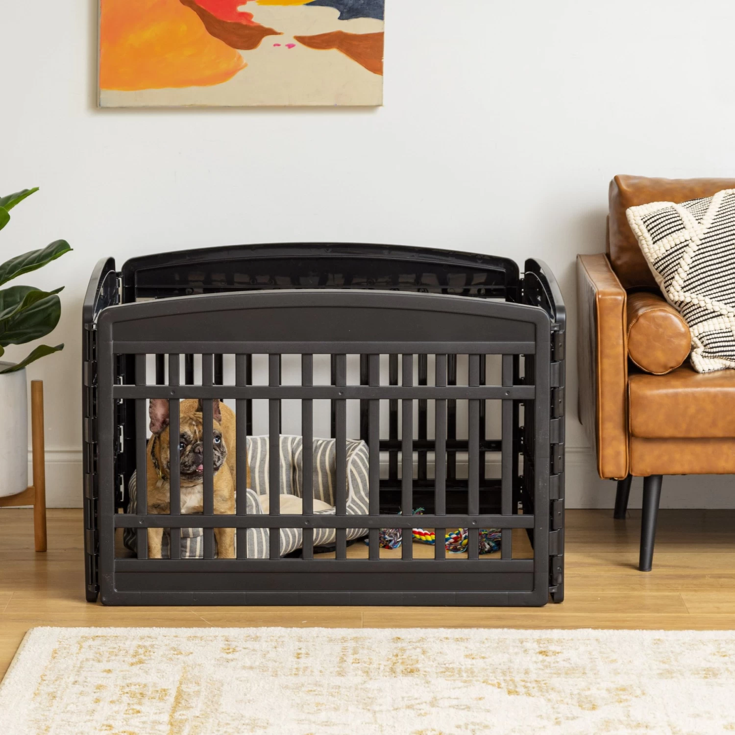 IRIS 4-Panel Dog Exercise Playpen, Black, Medium: 24-in - Image 6
